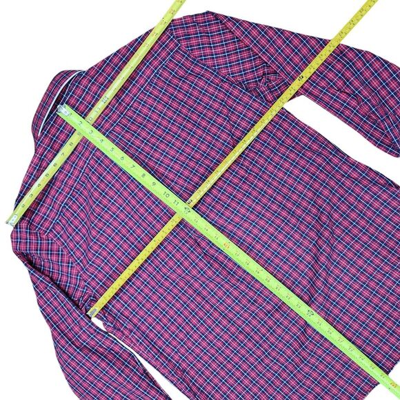 NEW Chaps Mens Easy Care Stretch Shirt‎ Size L Plaid Long Sleeve Red Blue - Picture 6 of 6